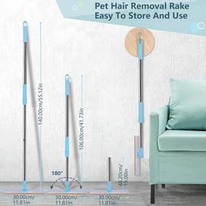 Halılar kilim paspaslar için sökücü kazıyıcı kanepe ayarlanabilir uzun sap 3-adet Set Pet kürk kaldırma aracı - Product Image 3