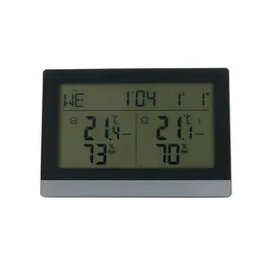 カスタムワイヤレス屋内屋外温度計デジタル原子時計複数のセンサー正確な湿度モニター気象台