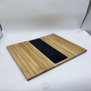 Plateau de canapé en bambou naturel pliable, plateau d'accoudoir antidérapant portable pour boissons, collations, télécommande, ordinateur portable - Product Image 2