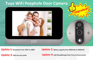 Timbre Inteligente con Cámara de Visión Nocturna de 1080P, WIFI, Gran Angular, Detección de Movimiento PIR, Intercomunicador Bidireccional y <span class=keywords><strong>Pantalla</strong></span> a Color de 3.7 Pulgadas - Product Image 2