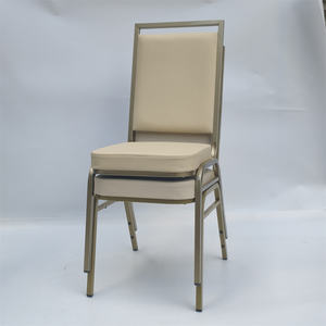 Cojín gris metálico apilable sillas de comedor para banquetes de hotel de lujo - Product Image 6
