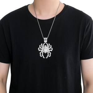 Collar con colgante de <span class=keywords><strong>araña</strong></span> de diamante completo exagerado Hip Hop latón circón Halloween colgante de hip hop personalizado para hombres - Product Image 6
