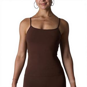 Débardeur de sport sans couture ultra doux et très élastique, sensation seconde peau, camisole sans manches pour femme, idéal pour la maison - Product Image 1