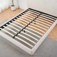 Ensembles de chambre à coucher d'usine base de lit Queen beige tiroirs tête de lit tufté cadre de plate-forme lit Double matelas meubles de maison