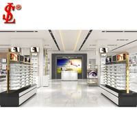 Maßgefertigte LED-Beleuchtete Optiker-Wandvitrine Moderne Brillen-Ausstellungsvitrine Sonnenbrillen-Brillenständer Optischer Verkaufsdisplay