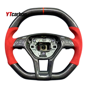 YTcarbon per A C E GLK CLA CLS SL SLK <span class=keywords><strong>AMG</strong></span> <span class=keywords><strong>W212</strong></span> W204 C117 C218 Accessori Interni Auto Volante Personalizzato in Vera Fibra di Carbonio - Product Image 3