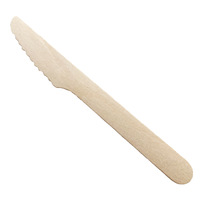 Ensemble de couverts en bois biodégradables et compostables, 14 cm, couteau, fourchette, cuillère en bouleau, jetables pour les fêtes, les plats à emporter, les restaurants