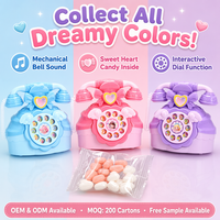 Bonbons en gros Halal OEM en forme de téléphone mignon pour enfants, cadeaux de fête, bonbons tablettes aux fruits 4g, jouet princesse à cadran rotatif
