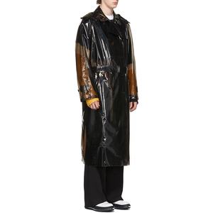 <span class=keywords><strong>Trench</strong></span> personalizzato in Pvc nero trasparente di alta qualità Design moda uomo - Product Image 2