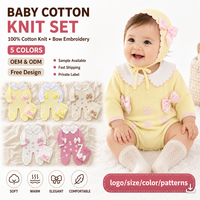 Combinaison en coton doux KAIYUE pour nouveau-né, tricot gaufré, avec bonnet, couleur unie, prête à imprimer, combinaison personnalisée pour bébé