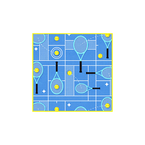 DAMAI Tennis Ball Theme <b>Blue</b> and Yellow Disposable <b>Dinner</b> Tableware <b>Set</b> Paper Plate Napkin Party Tableware <b>Set</b> for Party Decor - Product Image 5