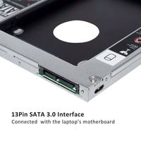 Support de Disque Dur Secondaire en Aluminium 2,5 Pouces (9,0 mm, 9,5 mm, 12,7 mm) pour Ordinateur Portable SSD/HDD