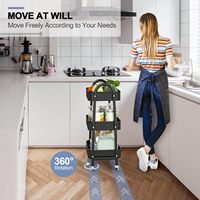 Vente en gros d'options de personnalisation en plusieurs couleurs chariot roulant en métal à trois niveaux outils de cuisine chariot roulant de stockage