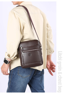 Sac à dos vertical mini en cuir PU imperméable pour homme, style décontracté, avec motifs - Product Image 4