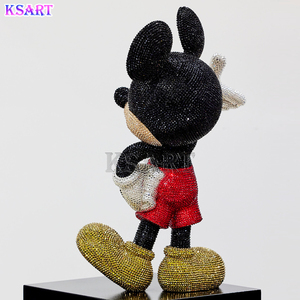 Statue Decorative <span class=keywords><strong>di</strong></span> Topolino e <span class=keywords><strong>Minnie</strong></span> con Strass, Sculture in Resina per Interni, Opere d'Arte per Gallerie - Product Image 5