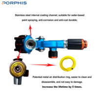 Pistolet à air comprimé robuste à corps forgé PORPHIS PRD-715 MP, buse de 1,2, 1,3, 1,4 mm, embout en acier inoxydable pour outil de retouche automobile