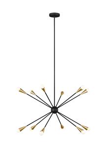 Nero e oro finitura 12 luci 38 "ampio Sputnik <span class=keywords><strong>lampadario</strong></span> con 12 <span class=keywords><strong>bracci</strong></span> - Product Image 2