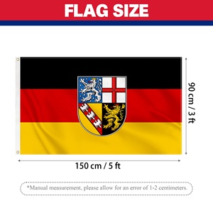 Bandera del Estado de <span class=keywords><strong>Saarland</strong></span>, Alemania, Directo de Fábrica, 90x150cm, Promoción, Bandera Colgante Resistente a la Decoloración, Poliéster para Exteriores, Hecha a Mano, Digital - Product Image 2