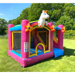 Château Gonflable Commercial Combo Licorne avec Toboggan, Trampoline Extérieur Écologique 800kg - Product Image 2