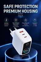 Pengisi Daya Cepat 140W GaN USB-C PD3.1 2C1A Multi-Port dengan Layar LED untuk Laptop, Ponsel, dan Tablet