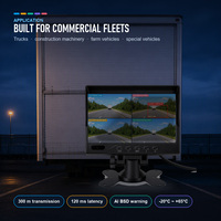 Moniteur de véhicule sans fil 4 canaux 7 pouces avec détection d'angle mort par IA, écran IPS 9-36V pour camions et engins de construction