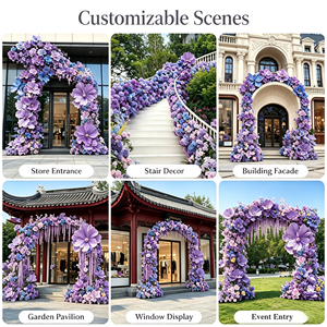 Arrangements floraux de mariage, fleurs géantes, décoration artificielle pour toile de fond de mariage - Product Image 4