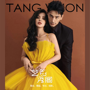 Halter Tulle Ball Gown Wedding Dress Yellow Natural Waistline Photography Studio Portrait Travel Wear - Product Image 2