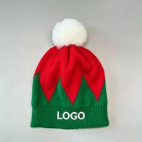 Gorro de Navidad con Logotipo Personalizado Bordado y Pequeño Pompón