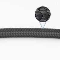 Tuyau moderne PPW haute pression 1,0 MPa noir en PET tressé avec tube intérieur EPDM DN8 40 cm, avec joint en laiton raffiné pour plomberie de douche
