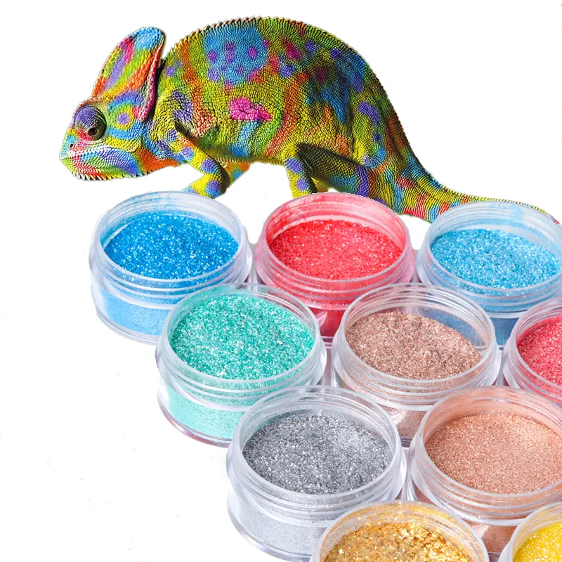 Luxe Cosmetische Kameleon Poeder Herkleurde Mica Parel Sprankelend Pigment Epoxyhars Kleur Pigment Mica Poeder
