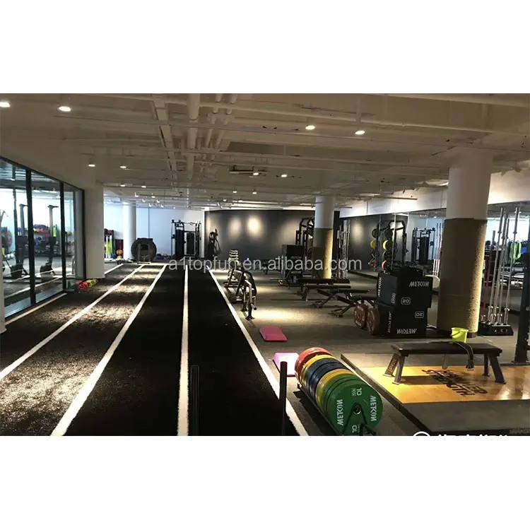 Tikar lantai rumput olahraga fungsional, peralatan fitness gym rumput sintetis untuk gym