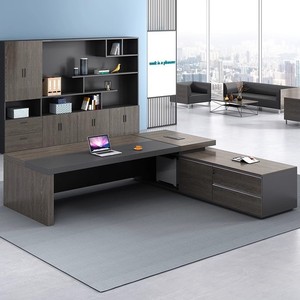 Executive Desk Modern Minimalist L Shape <b>Office</b> Manager Chair Set 8856 - Product Image 2