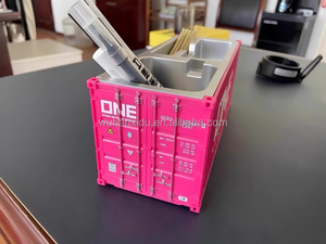 Cargo Logístico Creativo Regalos Corporativos de Lujo Artesanías de Plástico Organizador de Escritorio de Oficina Escala Contenedor de Envío Modelo Portalápices - Product Image 6