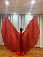 Ventes en gros 2024 nouvelle danse métallique carré culte aile d'ange drapeau voile louange drapeau danse cape