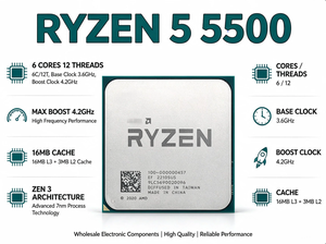 Brandneuer R5 5500 Desktop-Prozessor 6-Kern AM4-Sockel CPU Ryzen 5 5500 Gaming-Prozessor AM4-Sockel Desktop-CPU - Product Image 5