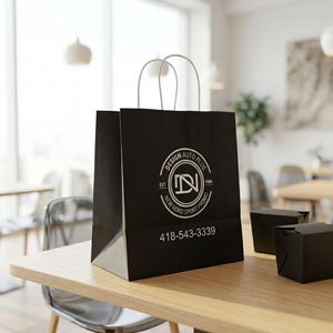 ถุงกระดาษสั่งทำพร้อมโลโก้ สำหรับร้านค้าและซูเปอร์มาร์เก็ต เป็นมิตรกับสิ่งแวดล้อม ผลิตจากกระดาษคราฟท์ - Product Image 2