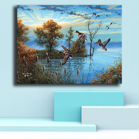 Peinture Diamant Ever Moment - Paysages d'Automne Dorés avec Arbres - Peinture en Résine par Mosaïque de Diamants - Loisirs et Artisanat 5L532