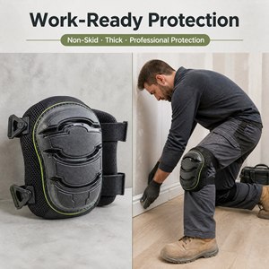Ginocchiere da <span class=keywords><strong>donna</strong></span> per pulizia e lavaggio pavimenti, con guscio imbottito, lati in rete traspirante e cinturini elastici - Product Image 6