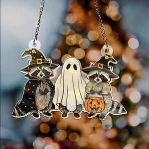 <span class=keywords><strong>Trampa</strong></span> de luz explosiva de Halloween para ventana colgante mapache fantasma diseño Acrílico - Product Image 5