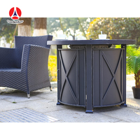 Table de foyer au gaz ronde GARDENSUN en acier CE pour l'extérieur, le jardin, le camping, fabrication directe d'usine