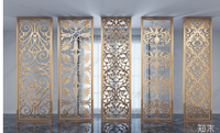 Paravent en acier inoxydable sculpté ajouré pour halls d'hôtel, clubs, chambres d'hôtes et entrées – Personnalisable