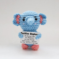 Handgemaakte gehaakte positieve panda olifant dierenknuffel 8-12cm, 15 stijlen, mini inspirerende gebreide pop, knuffel, andere ambachten