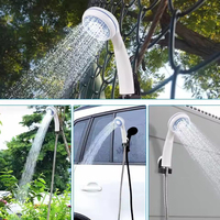 Douche de camping portable avec lumière, pompe de douche électrique rechargeable pour l'extérieur et l'intérieur, idéale pour la randonnée, le bain, le lavage de voiture et de chien