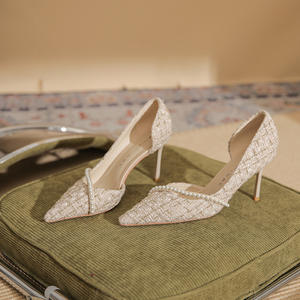 Zapatos de tacón alto con perlas, sexys y exquisitos, zapatos de tacón alto con punta para boda, siempre atemporales - Product Image 6