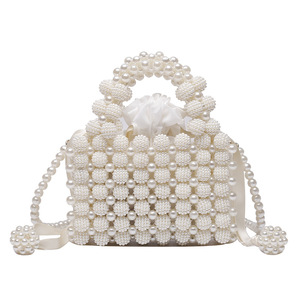 New Popular Pearl Handbag Women's New Mini Handmade Woven Cute Small <b>Square</b> Bag Stylish Single Shoulder Crossbody Bag - Product Image 4