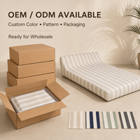 Matelas de piscine gonflable pour adultes, couvert de tissu rayé, transat flottant avec dossier, personnalisable pour les centres de villégiature, OEM