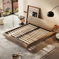 Lit double ergonomique Kebao Boloni avec tête de lit rembourrée et moelleuse
