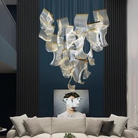 Lustre en acrylique duplex personnalisé QMX, lampe nordique pour salon, chambre à coucher, lumière moderne de luxe, luminaire suspendu multi-têtes en papier