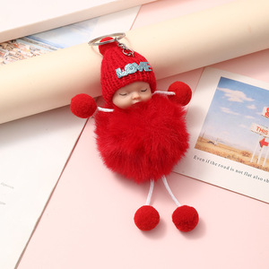 Offre Spéciale – Porte-clés en fausse fourrure <span class=keywords><strong>de</strong></span> lapin, poupée <span class=keywords><strong>de</strong></span> sommeil écologique et durable, breloque en peluche douce <span class=keywords><strong>pour</strong></span> clé <span class=keywords><strong>de</strong></span> voiture, sac ou téléphone - Product Image 5