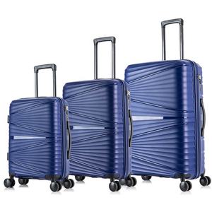PP формочка для багажа, 3 шт. в комплекте, 20, 24, 28 дюймов, Прямая поставка с завода в Китае, двойное колесо, высокое качество, индивидуальный ПП Набор для багажа - Product Image 5